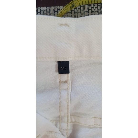 Goldsign Women's Cream Benefit High Rise Relaxed Straight Jeans Size 26 - Picture 10 of 16